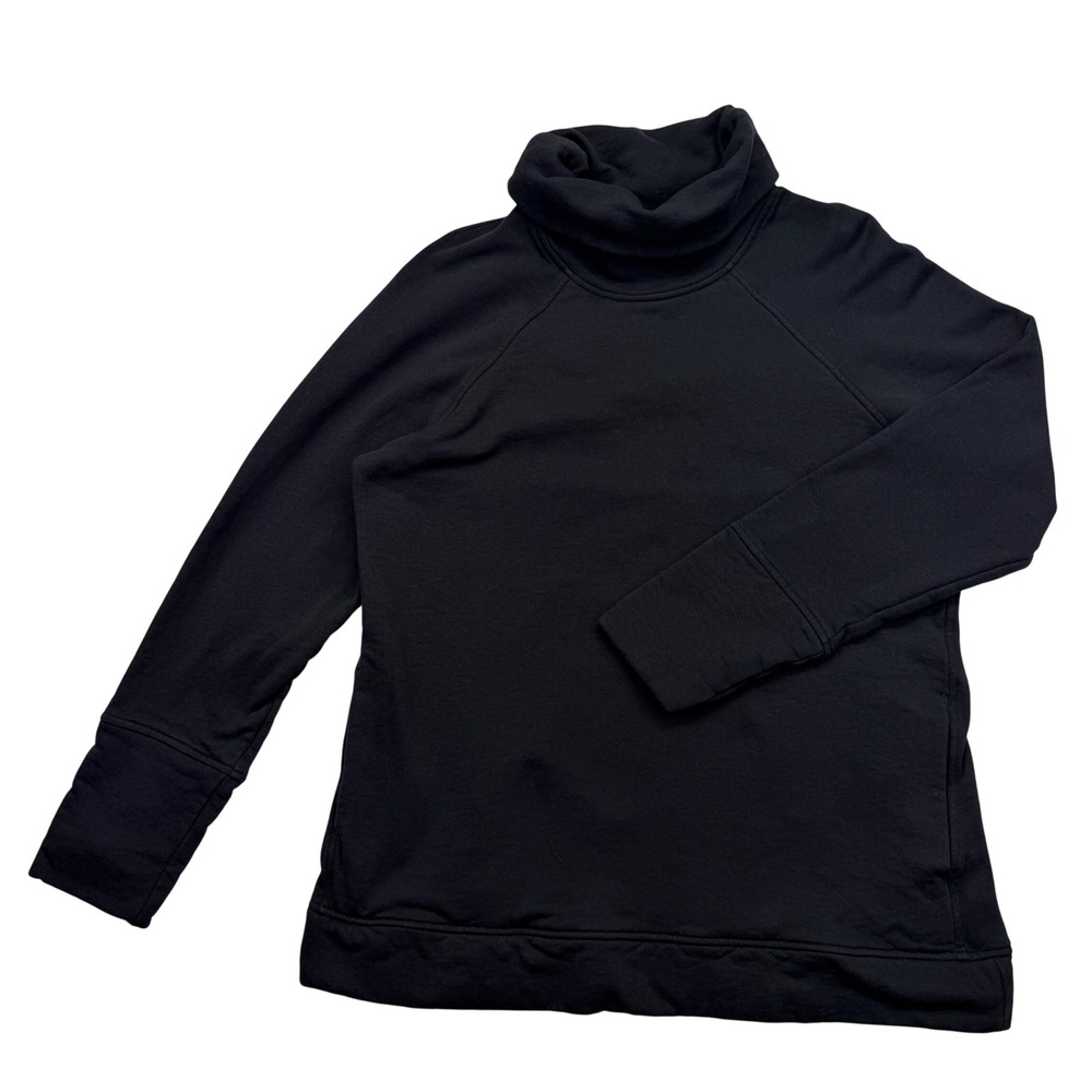 SAINT + SOFIA  Sz 18 Black Organic Cotton Cowl Neck Long Sleeve Sweatshirt Top